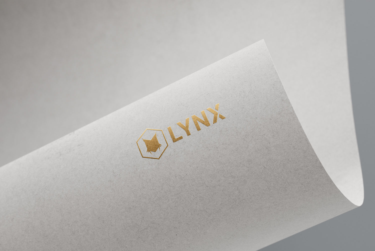 Lynx logo foiled on paper