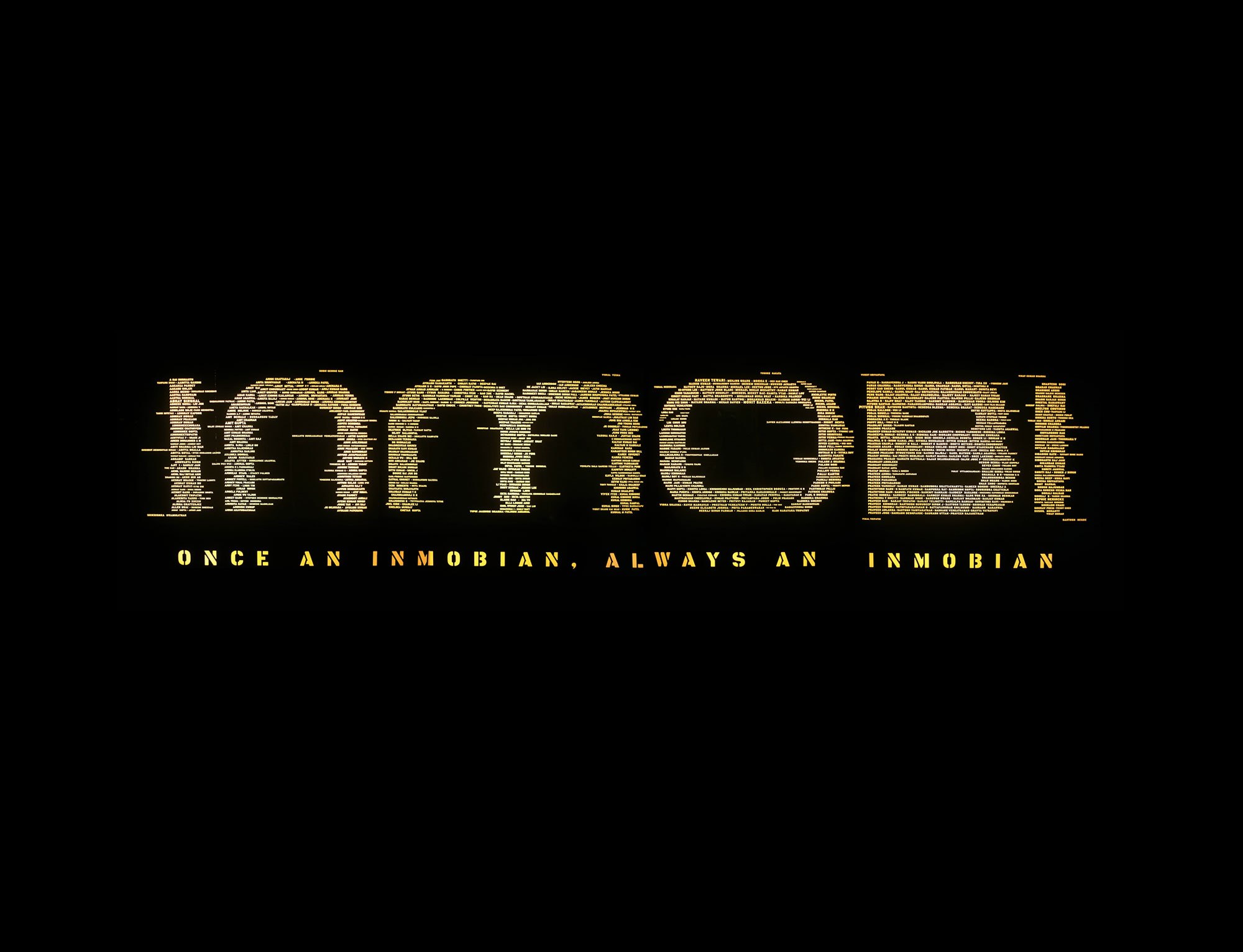 The Great Wall of InMobi — 864 InMobian names forming the logo