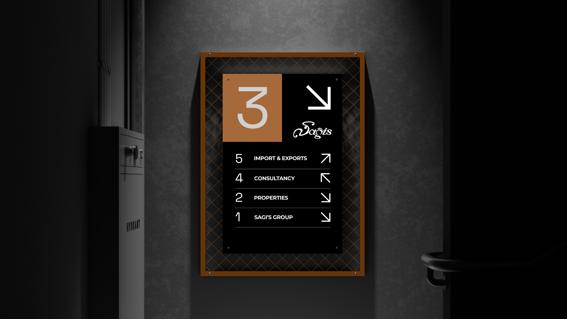 Saagis wayfinding signage in a stairwell
