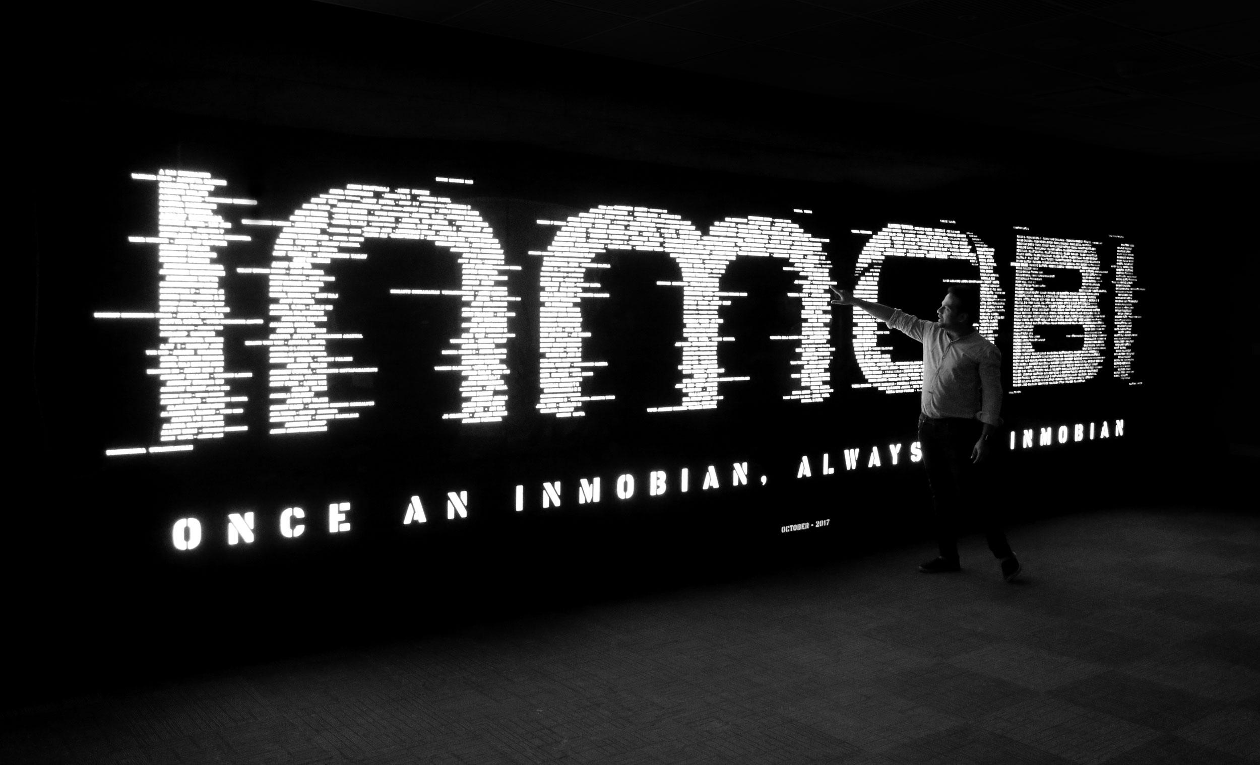 The Great Wall of InMobi installed in the office